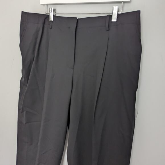 Women's Lafayette 148 Black Cropped Capri Wide Leg Size 14 23" Inseam Wool - Picture 2 of 4